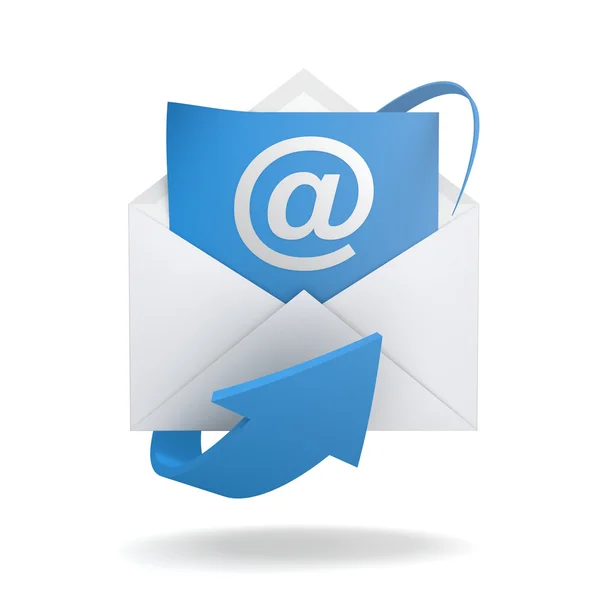 E-mail e envelope conceito ilustração 3d — Fotografia de Stock