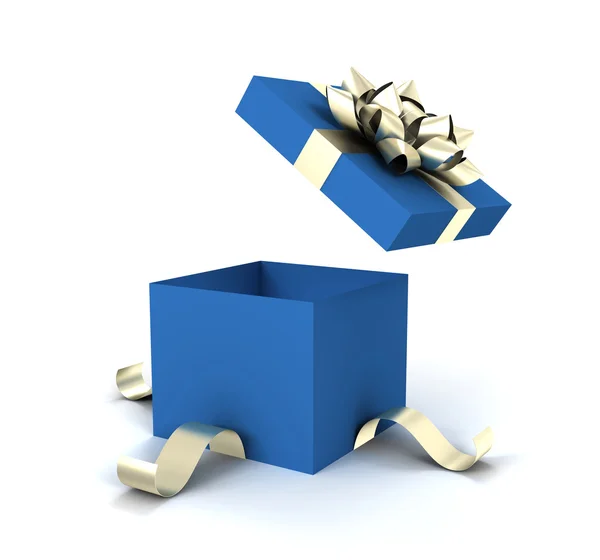 Geopende geschenk doos concept 3d illustratie — Stockfoto