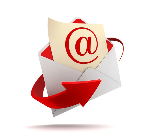 E mail and envelope concept 3d illustration — Stock Photo, Image