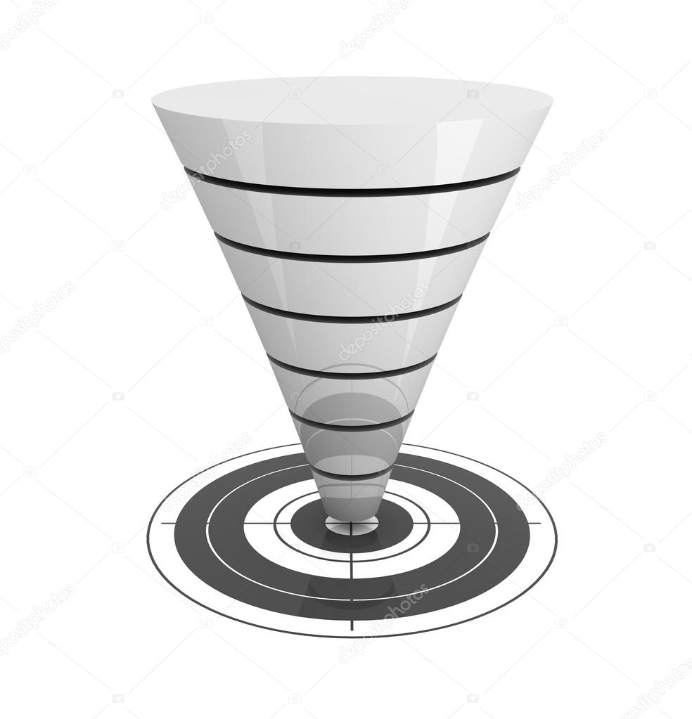 seperating funnel graph concept 3d illustration
