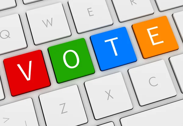 Voto teclado concepto 3d ilustración — Foto de Stock