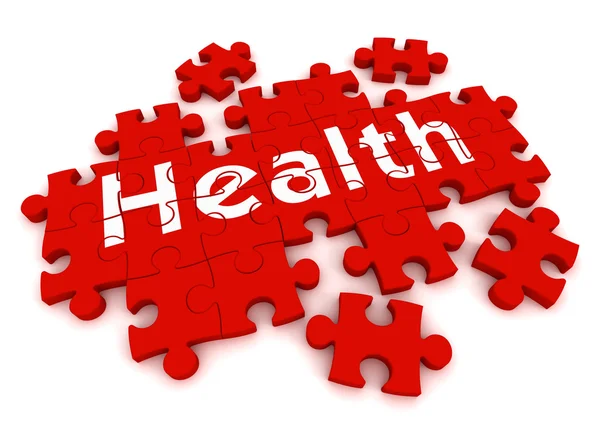 Gezondheid puzzel concept 3d illustratie — Stockfoto