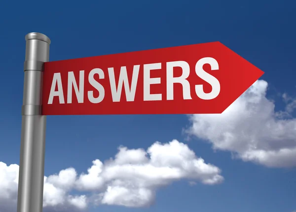 Answers road sign — Stock Photo, Image