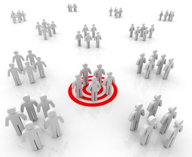 hedef grup kavramı 3d illüstrasyon