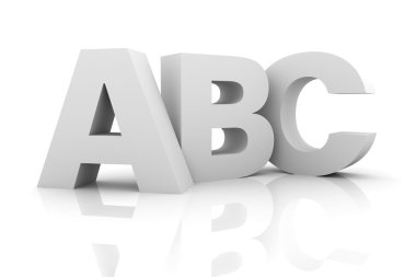 ABC harfleri kavramı 3d çizim