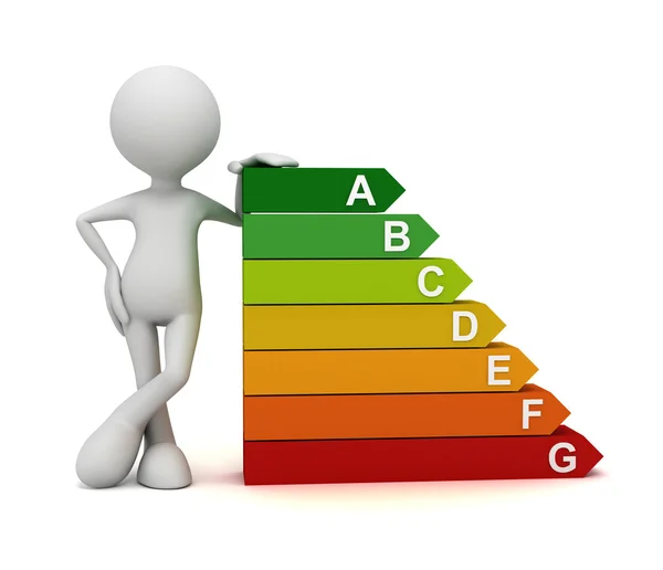 Energy efficiency bar chart concept 3d illustration — Stock Photo, Image