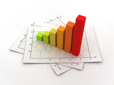 iş grafiği kavramı 3d çizim