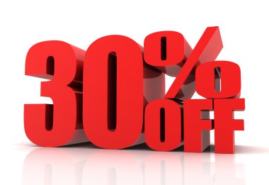 Satılık kavramı 3d illüstrasyon kapalı % 30'u