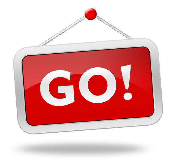 Go badge концепции 3d Иллюстрация