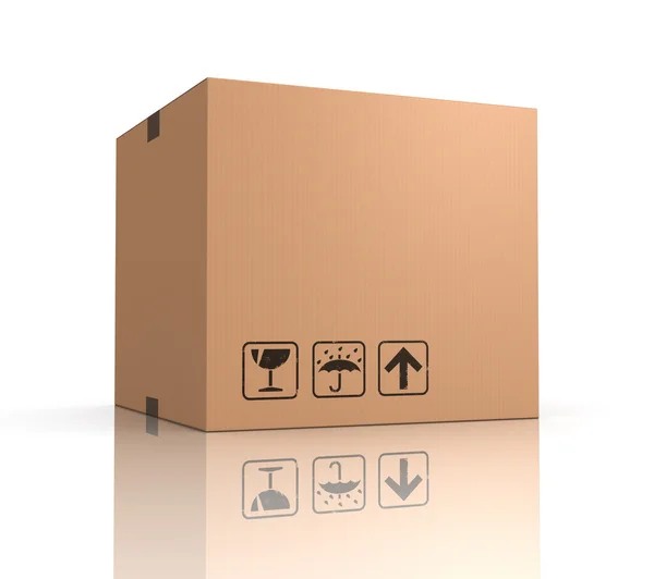 Blank cardboard box concept 3d illustration — Stock Photo, Image