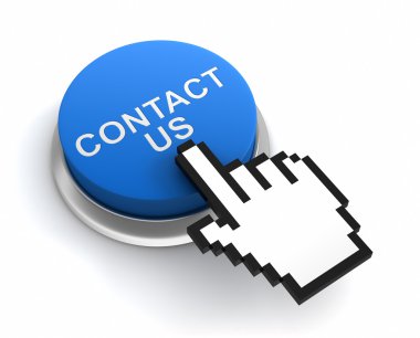 düğme kavramı 3d resimde iletişim