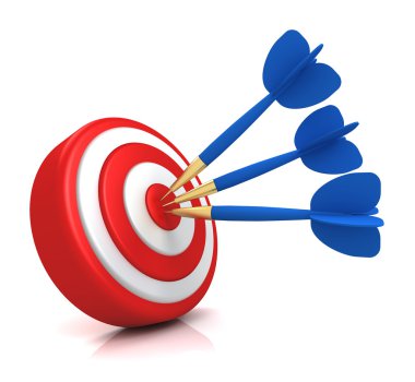 Bullseye hedef kavramı 3d çizim