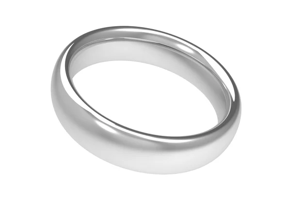 Zilveren bruiloft ringen concept 3d illustratie — Stockfoto