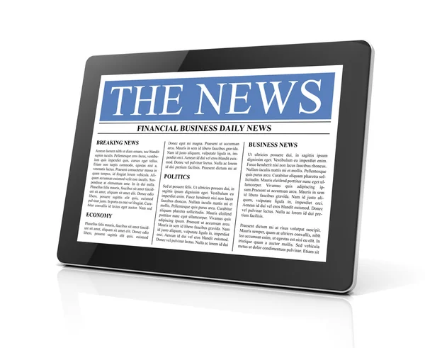 News on tablet concept 3d illustration — Stock Photo, Image