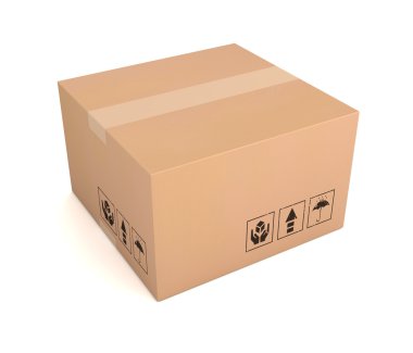 boş karton kutu kavramı 3d çizim