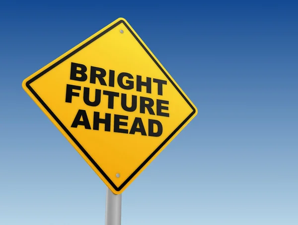 Bright future ahead road sign concept 3d illustration — Stock Photo, Image