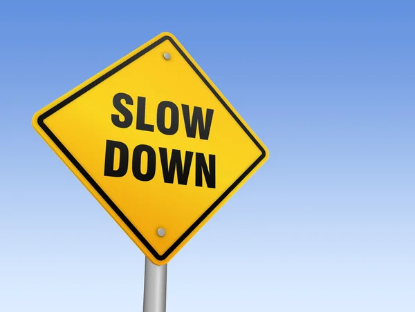 Slow down road sign — Stock Photo, Image