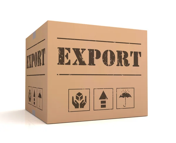 Exportovat krabici koncept 3d ilustrace — Stock fotografie
