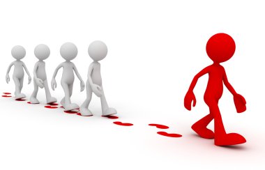Aşağıdaki lider kavramı 3d çizim