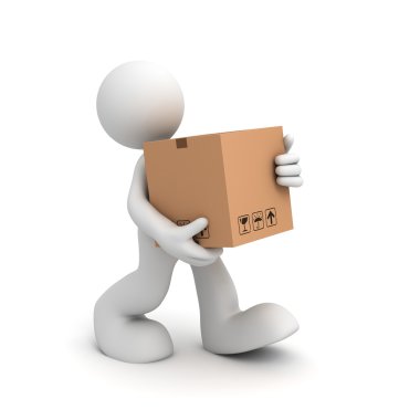 teslimat adam kavramı 3d çizim