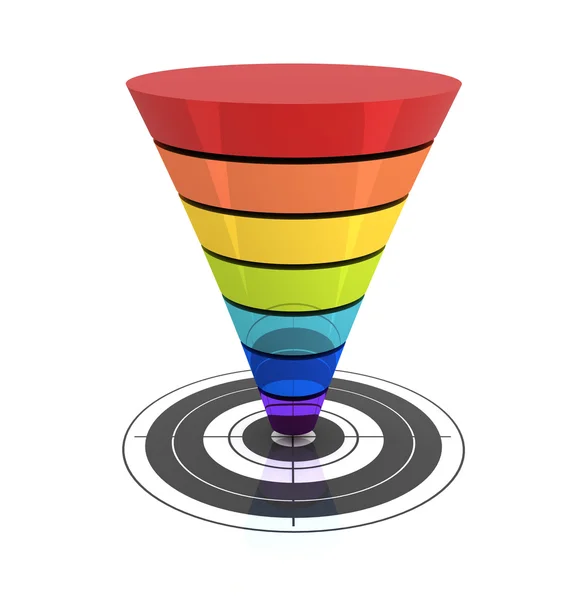 Concepto de gráfico de embudo separador ilustración 3d —  Fotos de Stock