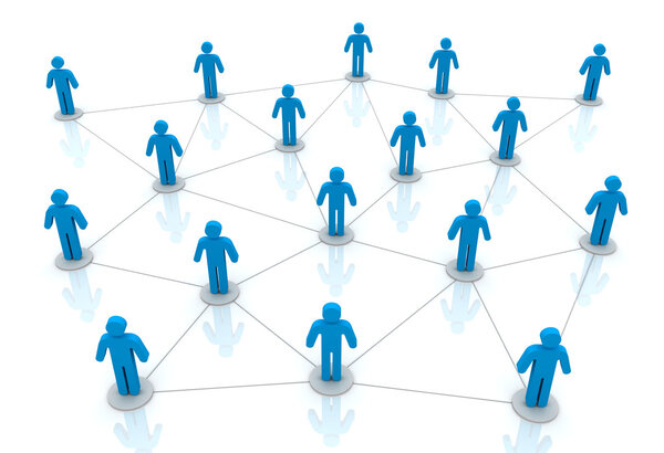 people network connections concept 3d illustration