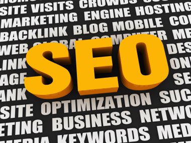 SEO kavramı 3d çizim