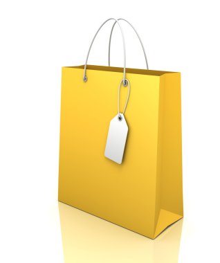tek alışveriş çantası kavramı 3d çizim