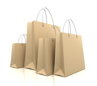 alışveriş torbaları kavramı 3d çizim