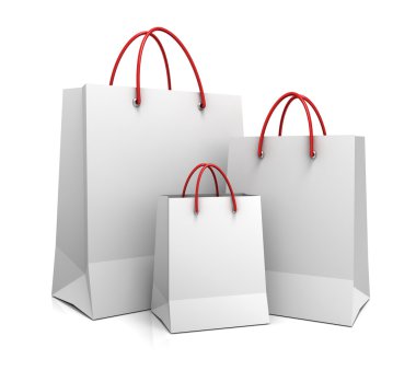alışveriş torbaları kavramı 3d çizim