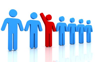 kalabalık kavramı 3d çizim üzerinden dışarı ayakta