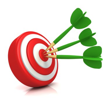 Bullseye hedef kavramı 3d çizim