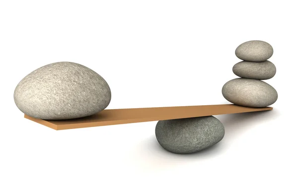 Equilíbrio pedras conceito ilustração 3d — Fotografia de Stock