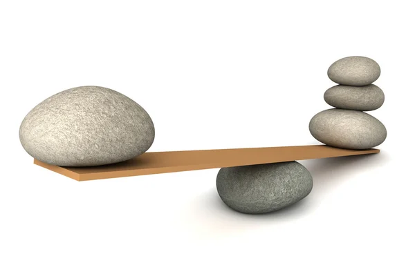 Balancing stenen concept 3d illustratie — Stockfoto