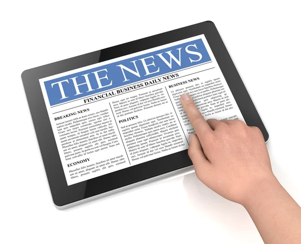 Nieuws over tablet concept 3d illustratie — Stockfoto