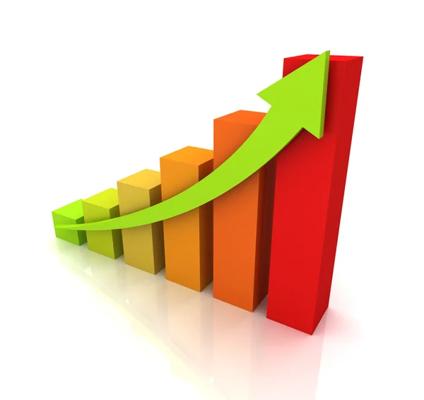 Növekvő üzleti grafikon — Stock Fotó