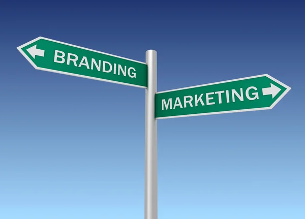 Branding marketing road sign — Stock Photo, Image