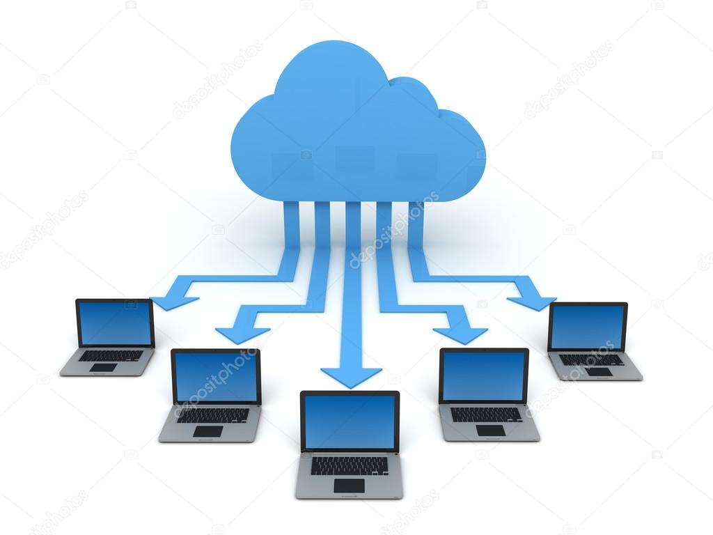 cloud computing concept 3d illustration