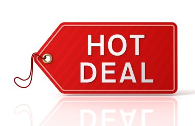 hot deal shopping tag concept 3d illustration clipart