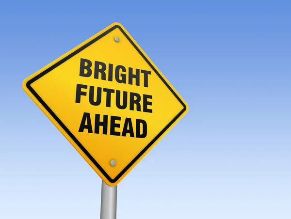 Bright future ahead road sign — Stock Photo, Image