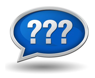 soru işareti rozet kavramı 3d çizim