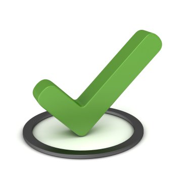 onay işareti kavramı 3d çizim