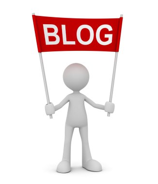 Blog tutan 3d illüstrasyon izole