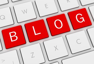 Blog klavye kavramı 3d çizim