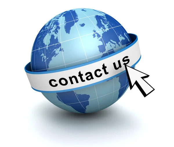Contact us globe concept  3d illustration — Stock Photo, Image