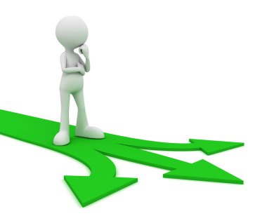 yön seçim kavramı 3d çizim