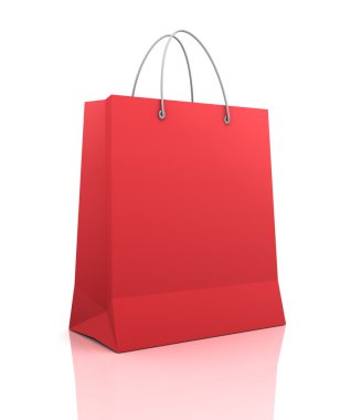 tek alışveriş çantası kavramı 3d çizim