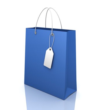 tek alışveriş çantası kavramı 3d çizim