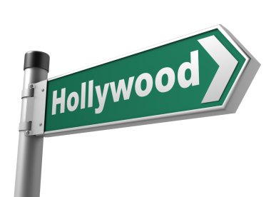 Hollywood yol işareti 3d çizim