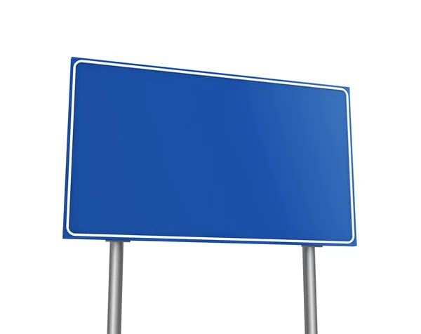 空白的道路标志 3d 图 — 图库照片